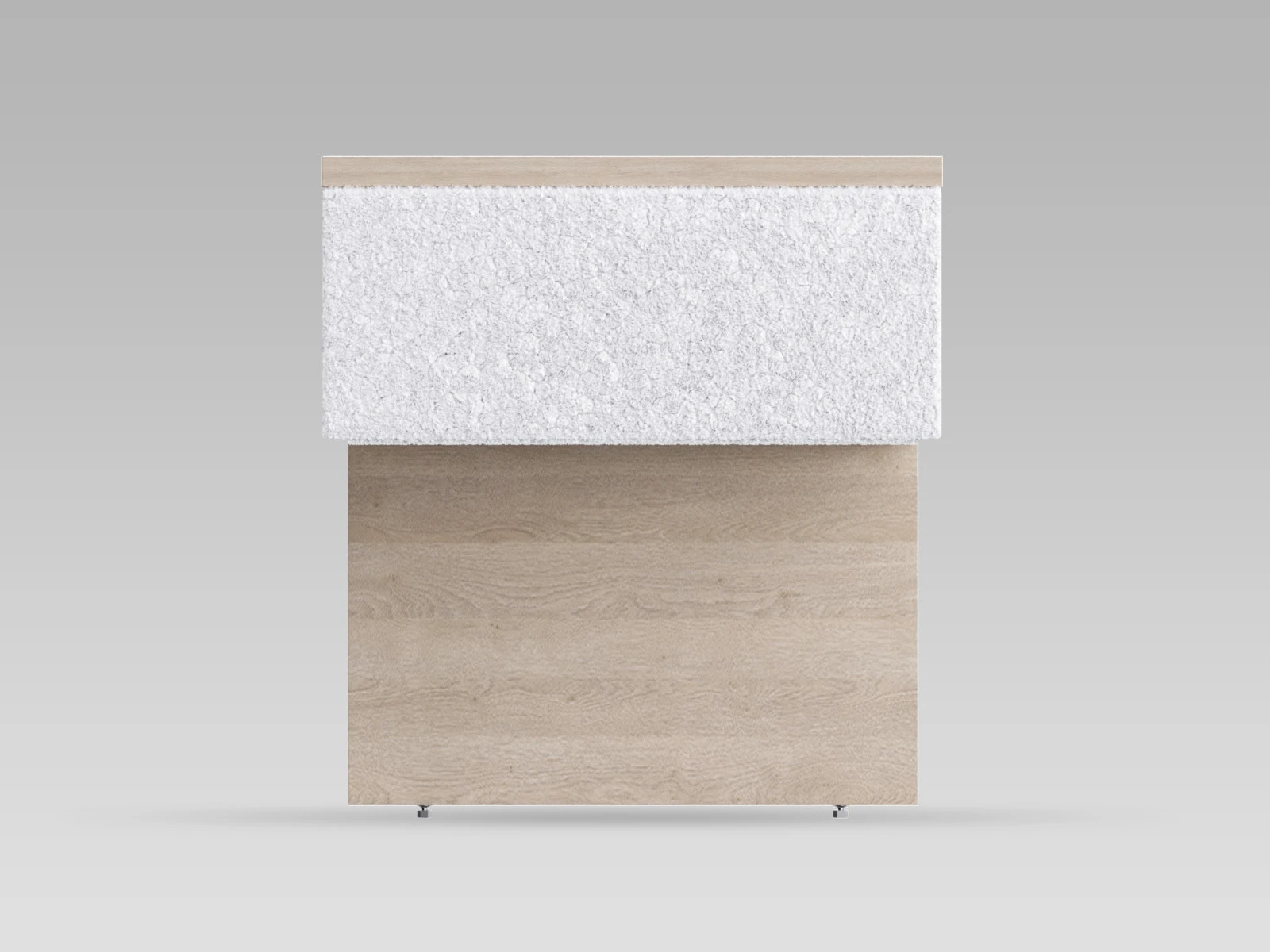 1 Bedside table (40cm depth) Kaiser Oak / White Stoff