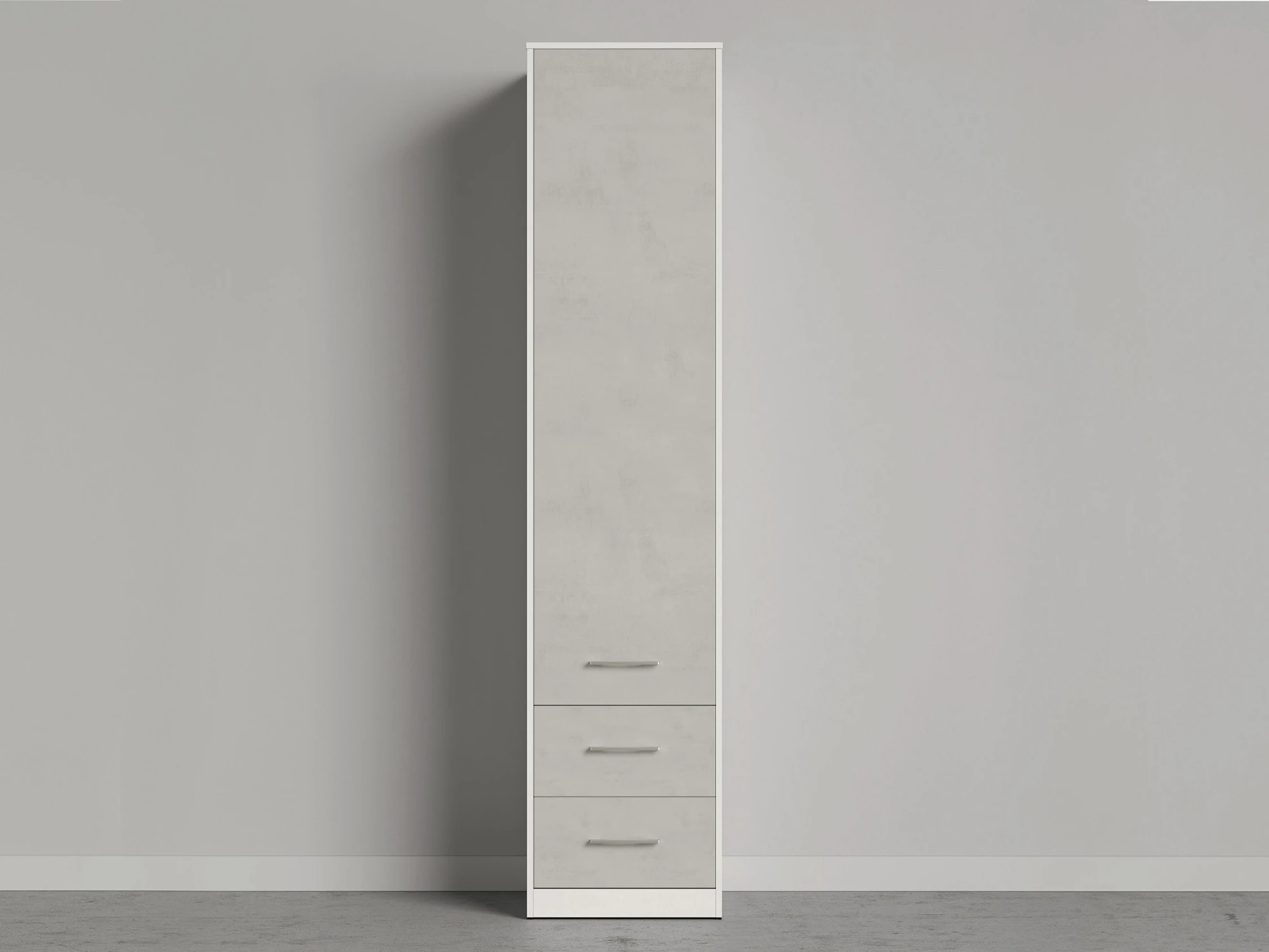 1 Cabinet 50 cm (Standard 45 cm depth) White / Concrete