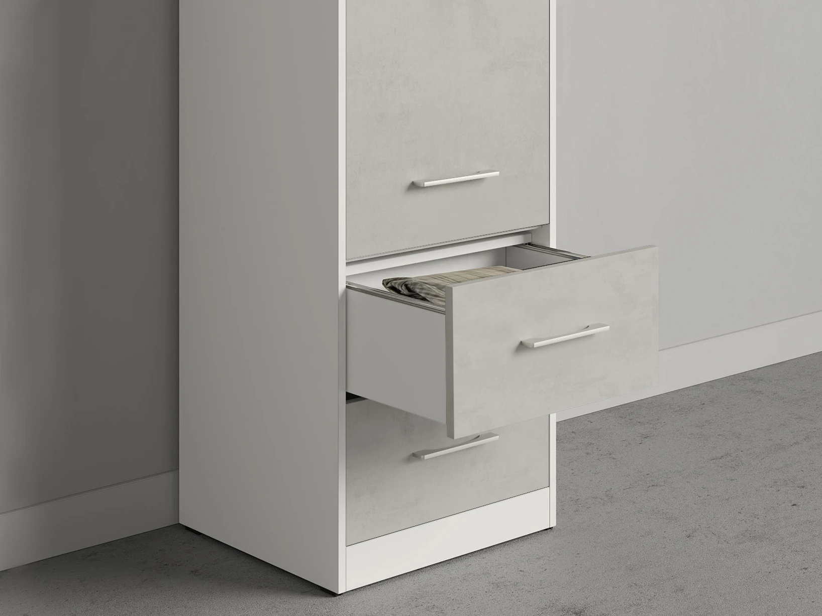 Cabinet 50 cm (Standard 45 cm depth) White / Concrete picture 3