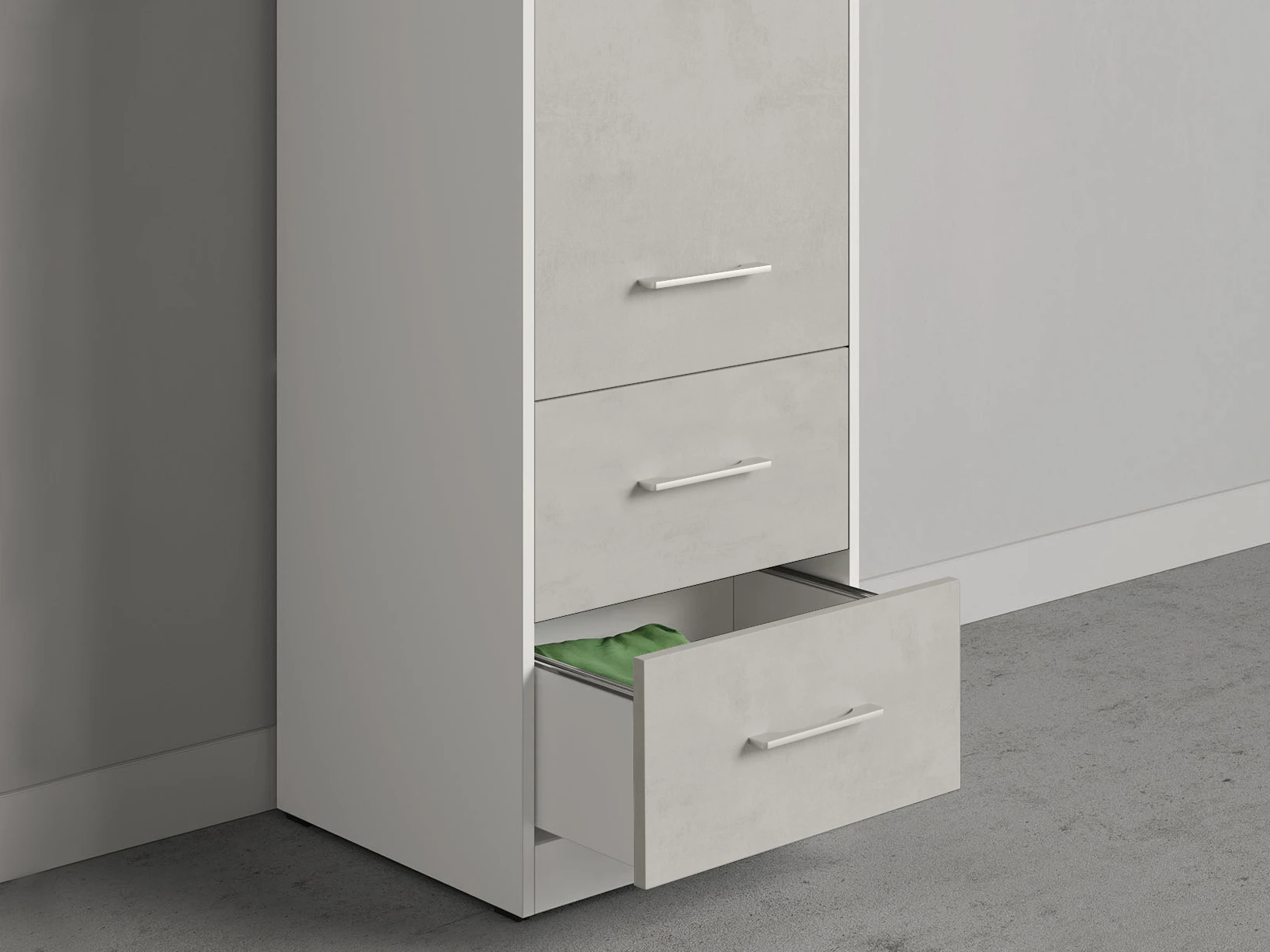 Cabinet 50 cm (Standard 45 cm depth) White / Concrete picture 5