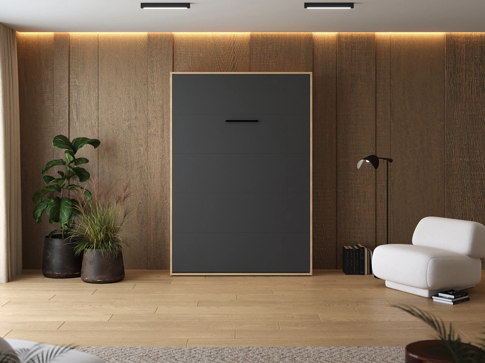 Murphy Bed 140x200 Vertical (M1 40cm depth) Kaiserberg Oak/Anthracite picture 3