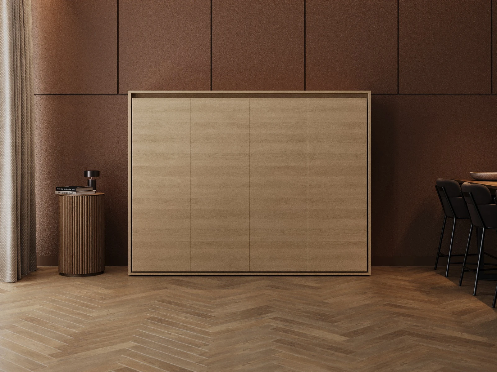 Murphy Bed 140x200 Horizontal (M2 55cm depth) Kaiserberg Oak picture 3