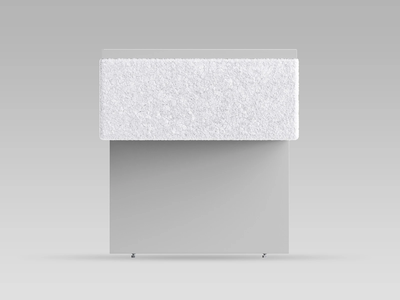 1 Bedside table (40cm depth) Pearl Grey / White Stoff