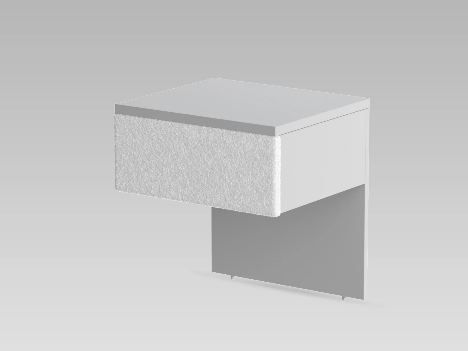 2 Bedside table (40cm depth) Pearl Grey / White Stoff