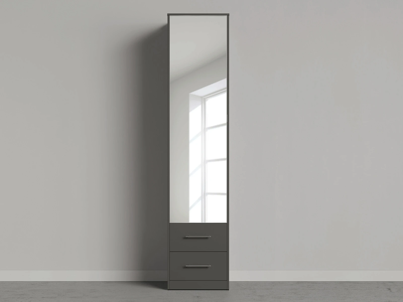 Murphy Bed SET 140x200cm Vertical + 2x Cabinets 50cm Anthracite/Anthracite with Mirror picture 3