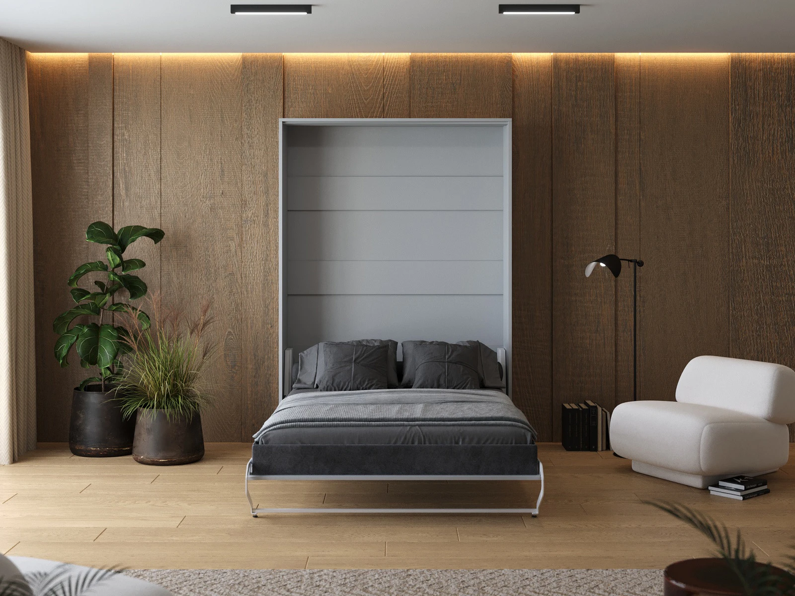 Murphy Bed 140x200 Vertical (M1 40cm depth) Pearl Grey picture 5