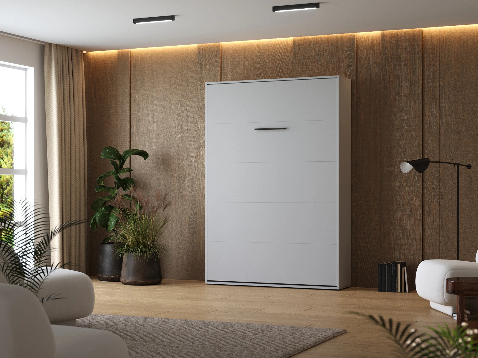 1 Murphy Bed 140x200 Vertical (M1 40cm depth) Pearl Grey