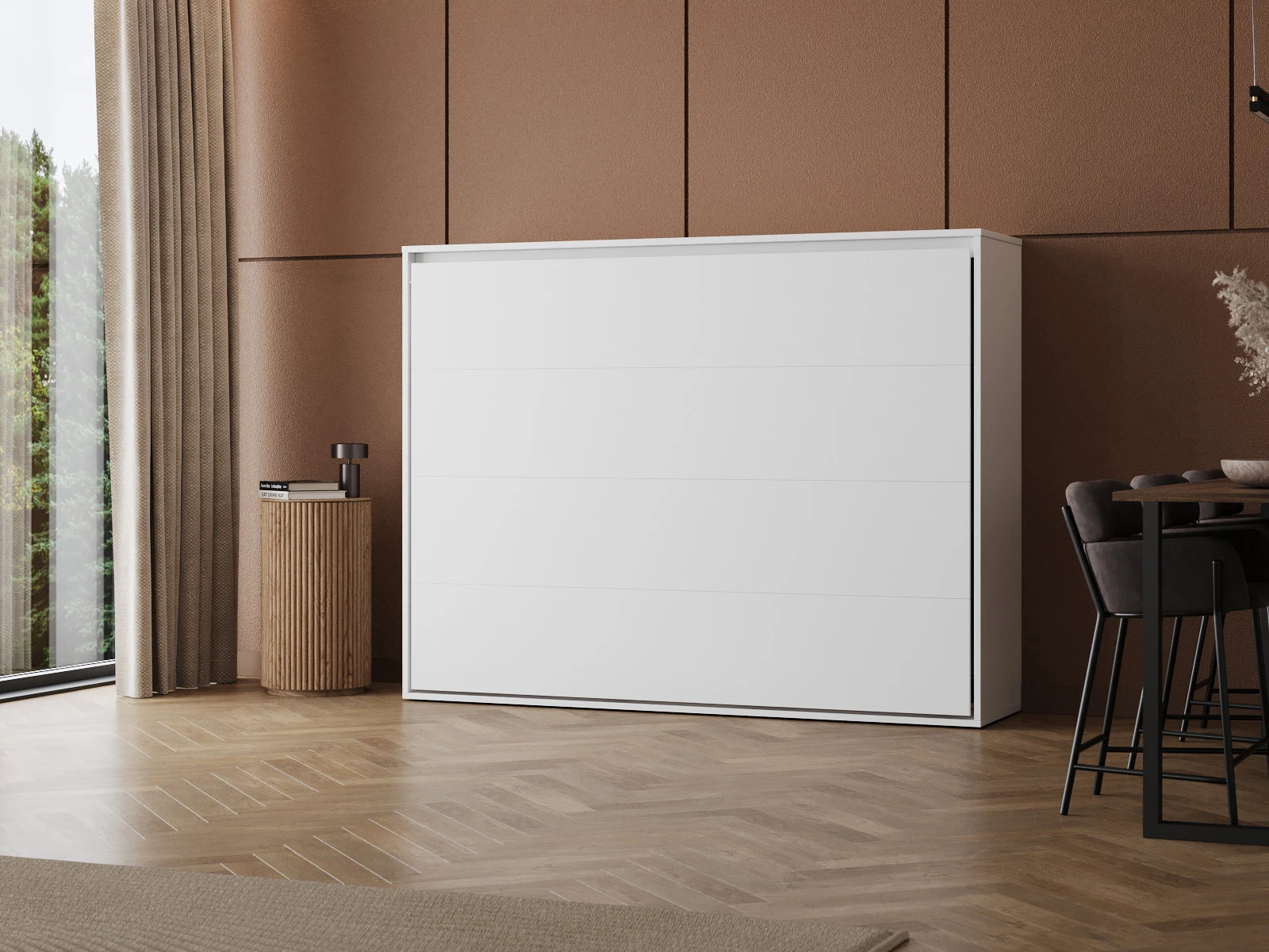 Murphy Bed 140x200 Horizontal (M2 55cm depth) White picture 1