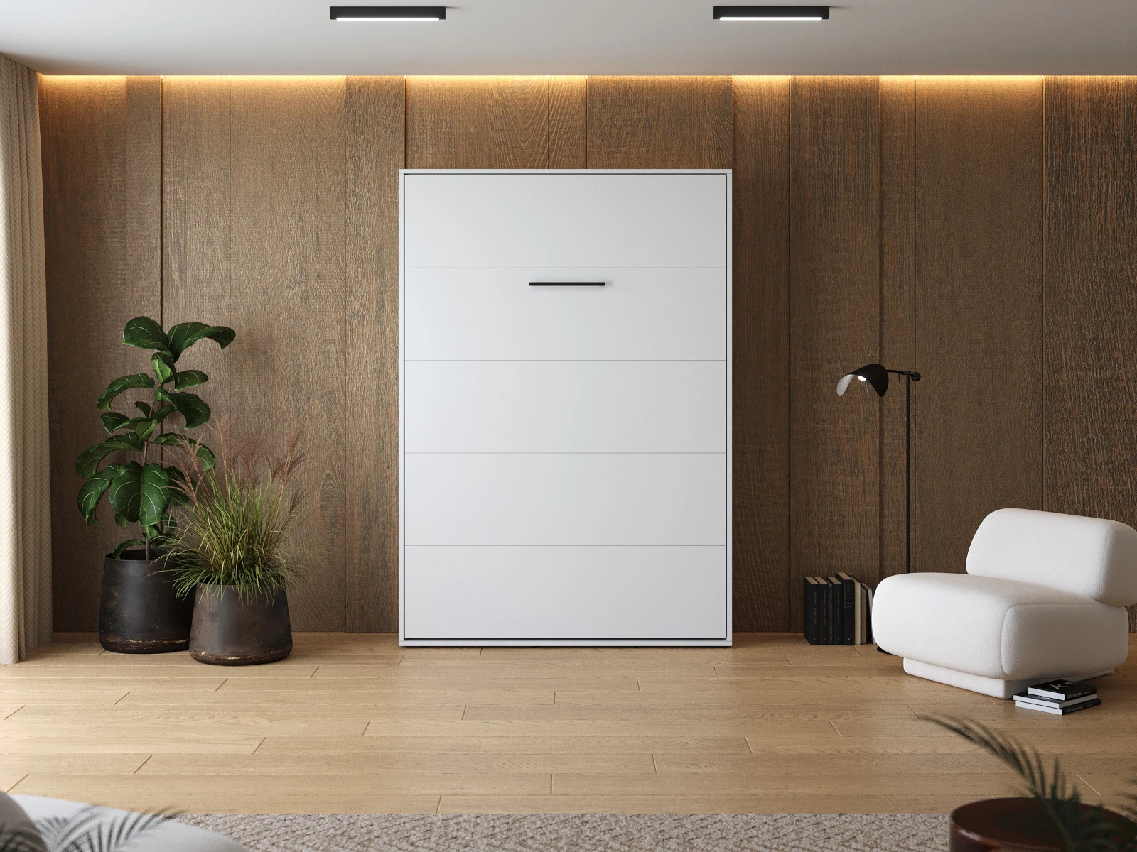 Murphy Bed 140x200 Vertical (M1 40cm depth) White  picture 3