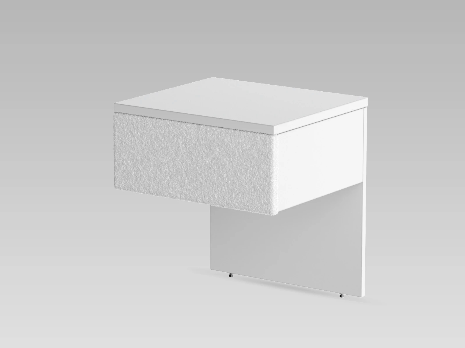 2 Bedside table (40cm depth) White / White Stoff