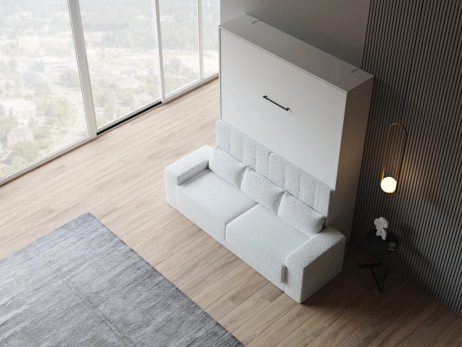 Murphy Bed with Sofa White (M1 40cm depth) 160x200 Vertical White picture 6